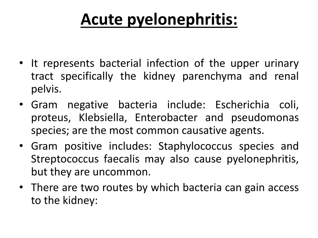acute pyelonephritis