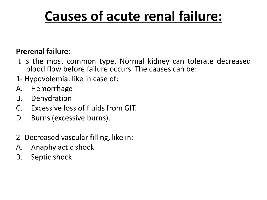 causes of acute renal failure