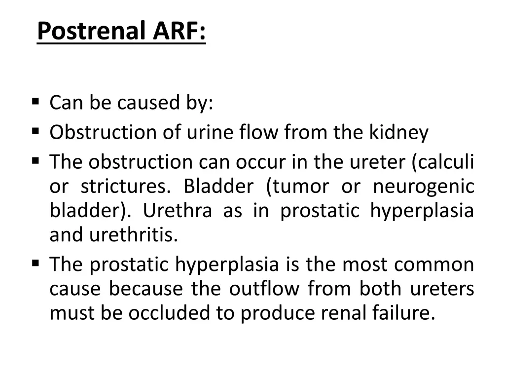 postrenal arf