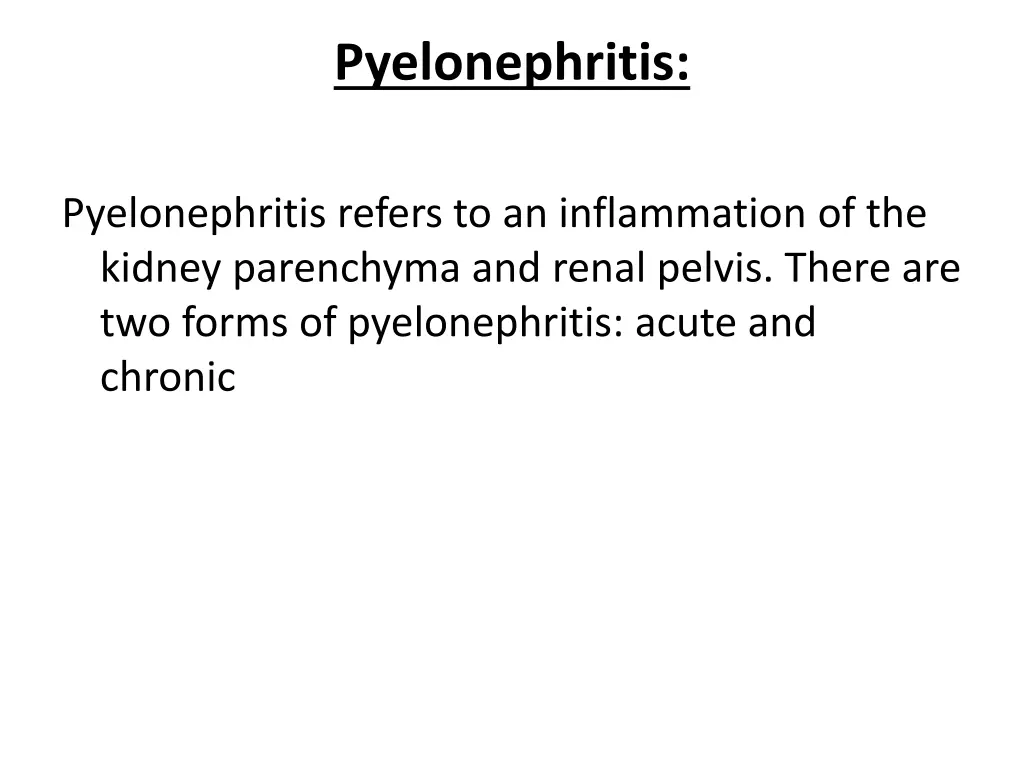 pyelonephritis