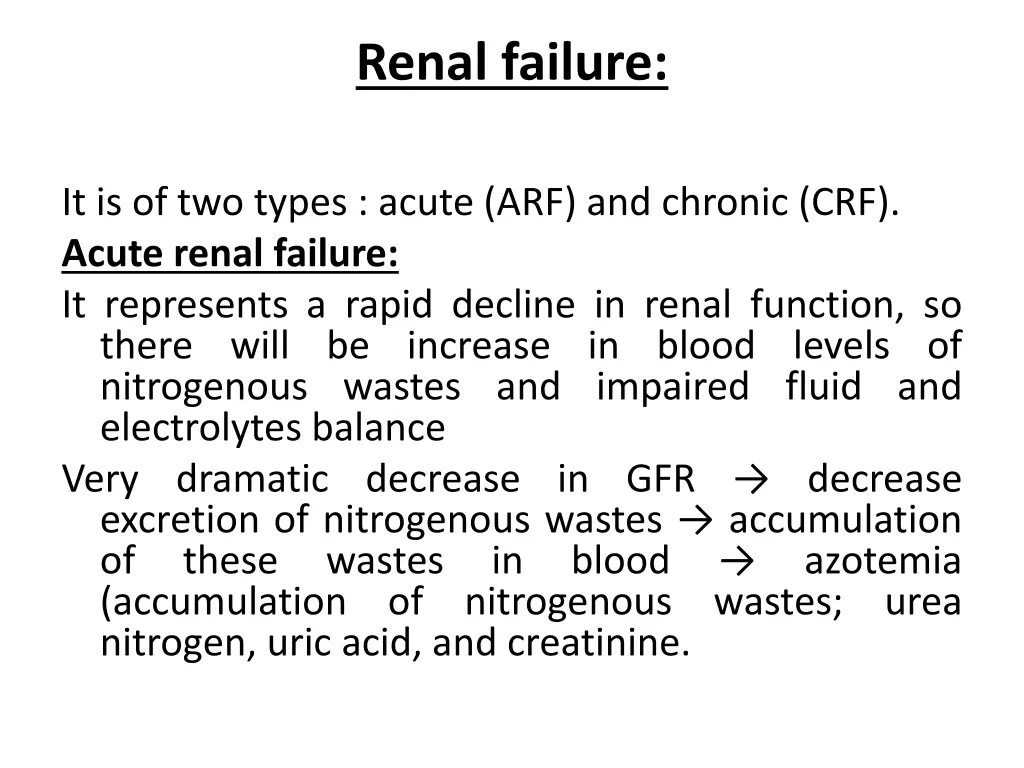 renal failure