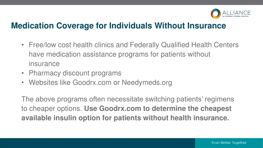 medication coverage for individuals without 1
