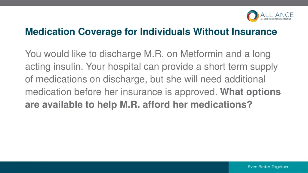 medication coverage for individuals without