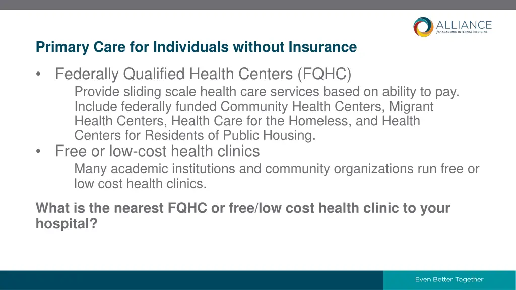 primary care for individuals without insurance