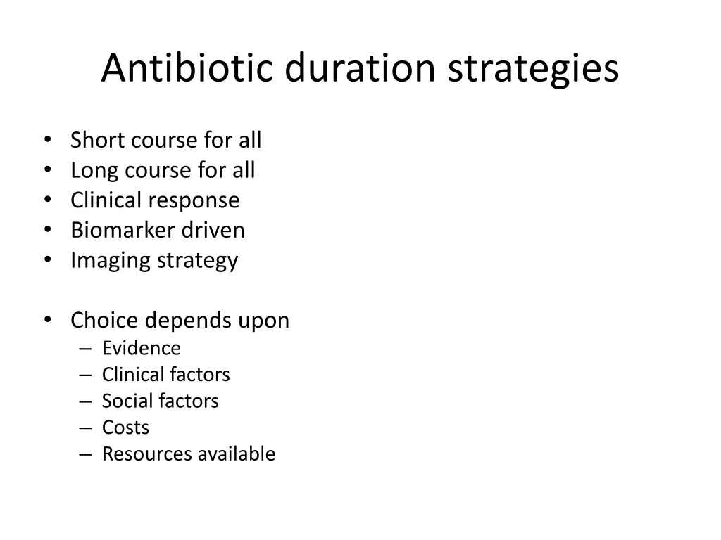 antibiotic duration strategies