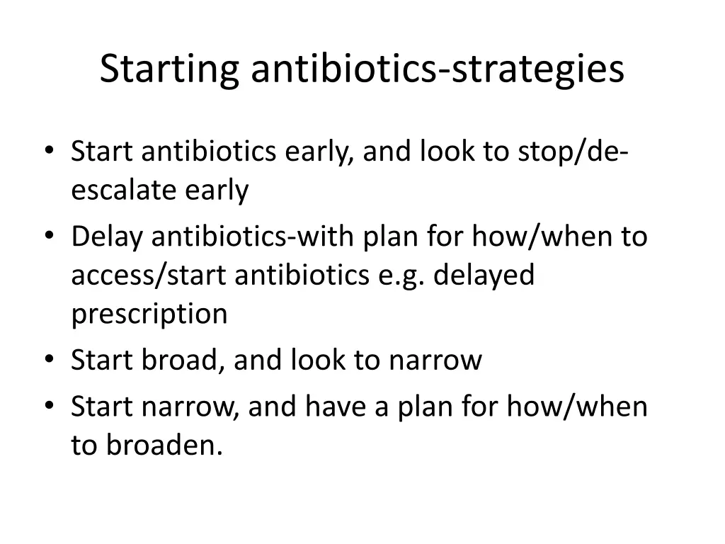 starting antibiotics strategies