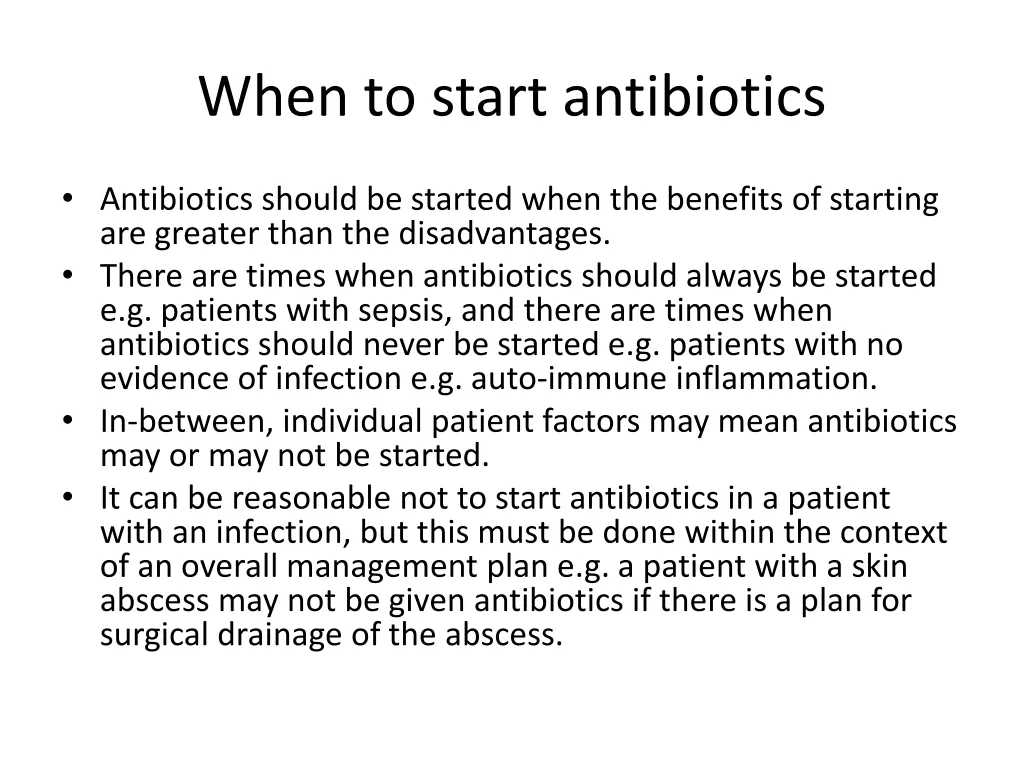 when to start antibiotics