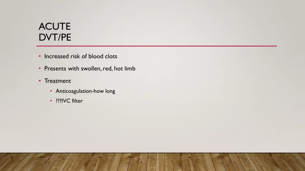 acute dvt pe