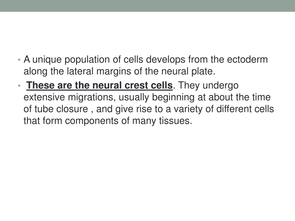 a unique population of cells develops from
