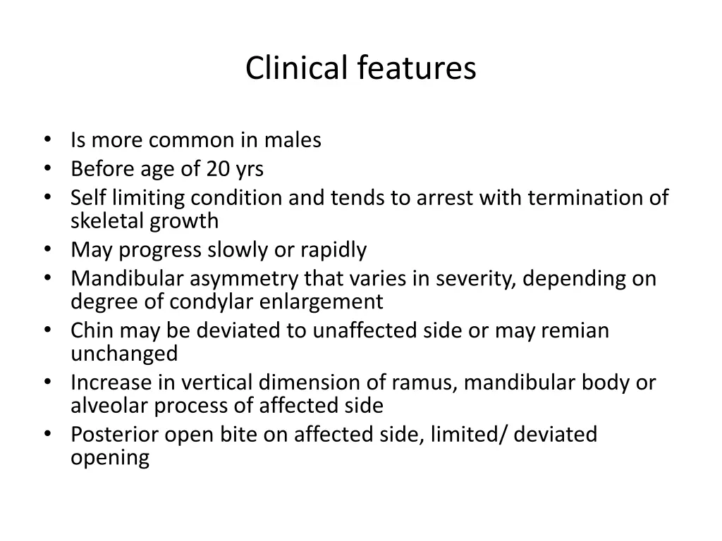 clinical features 1