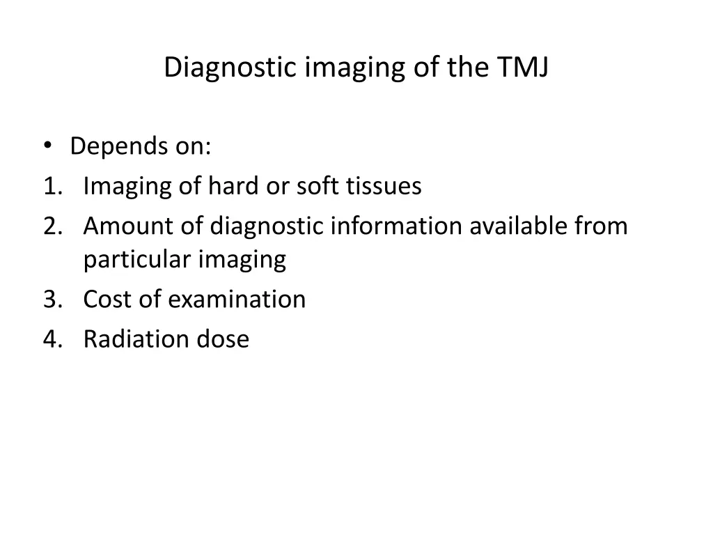 diagnostic imaging of the tmj
