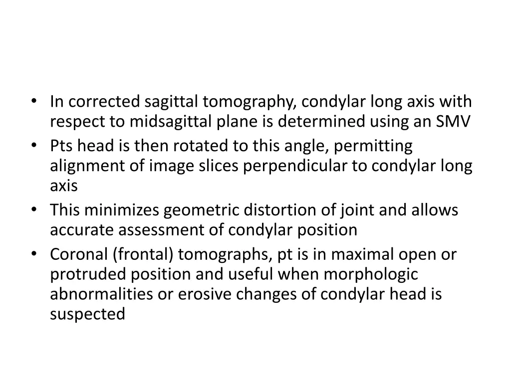 in corrected sagittal tomography condylar long