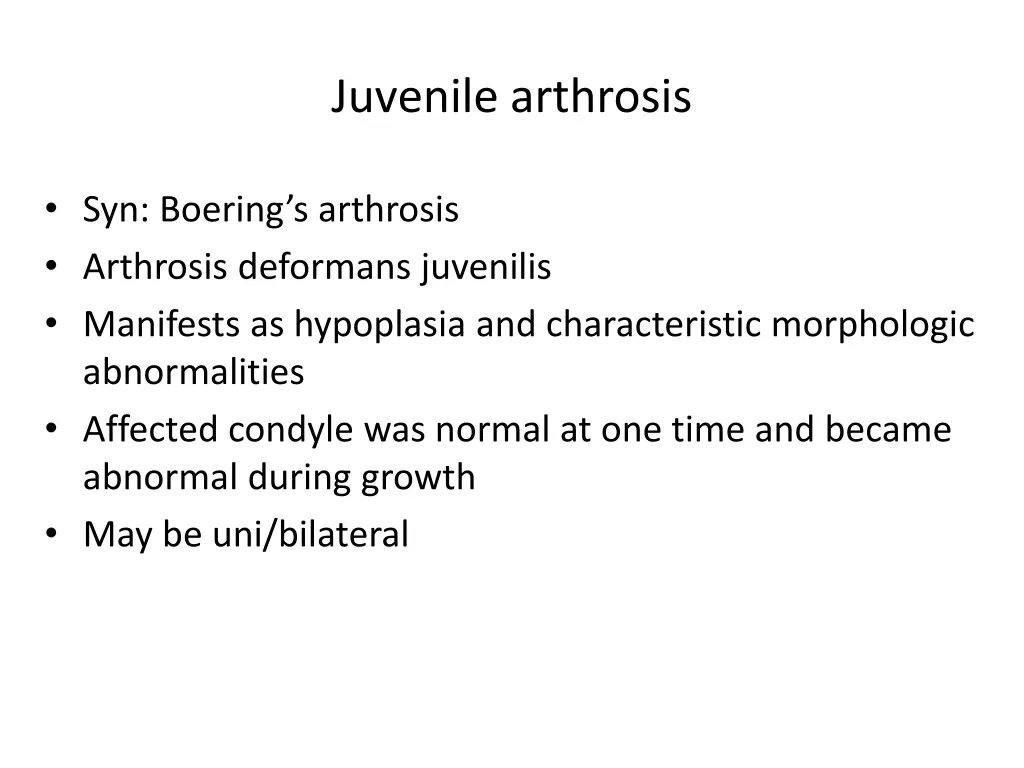 juvenile arthrosis