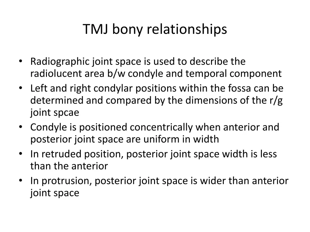tmj bony relationships