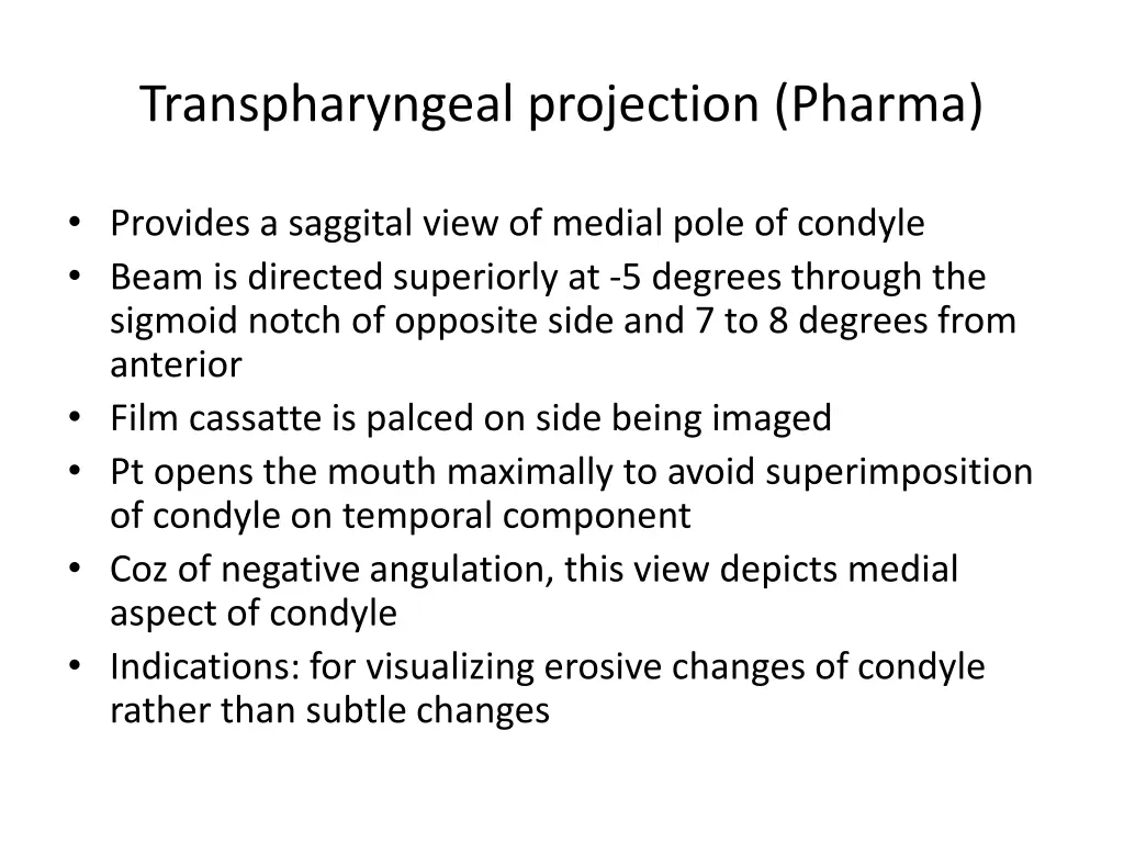 transpharyngeal projection pharma