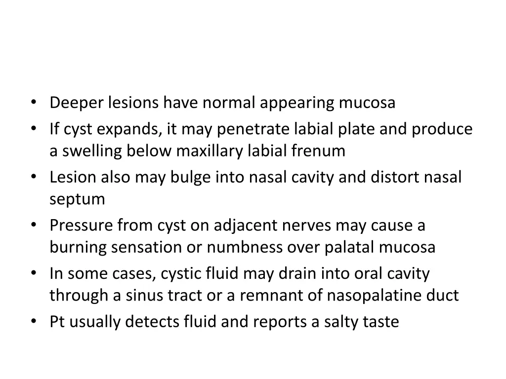 deeper lesions have normal appearing mucosa