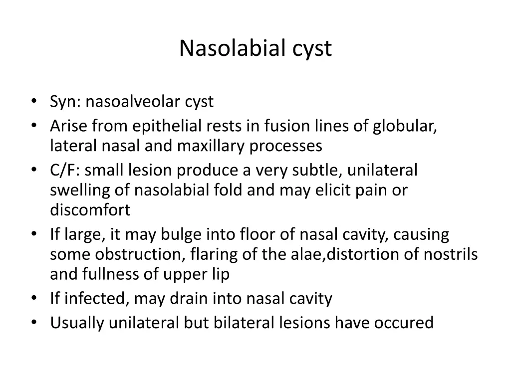 nasolabial cyst