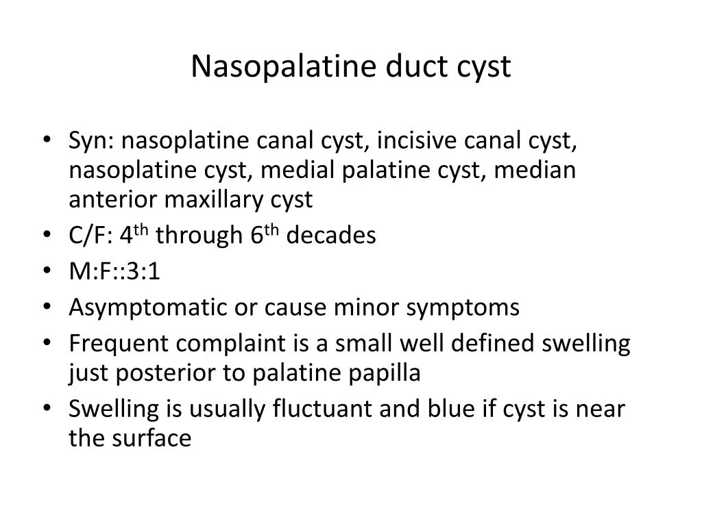 nasopalatine duct cyst