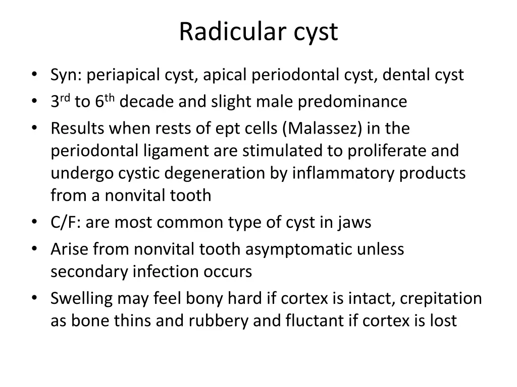 radicular cyst