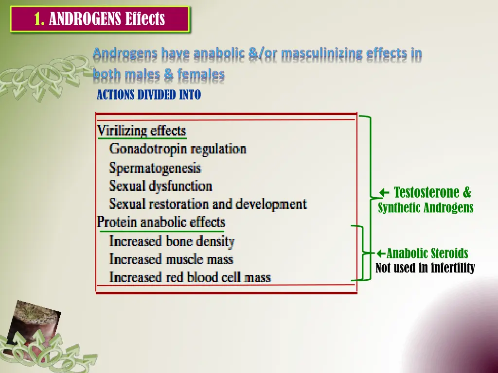 1 androgens effects