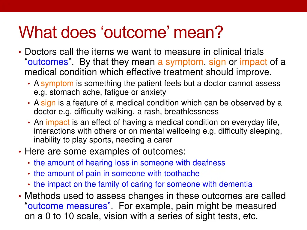 what does outcome mean