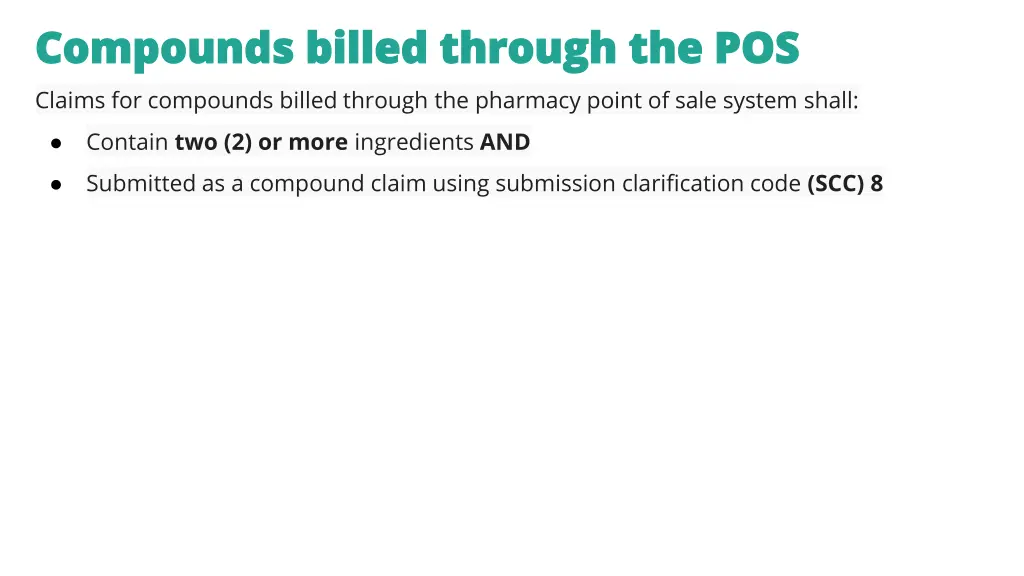 compounds billed through the pos compounds billed