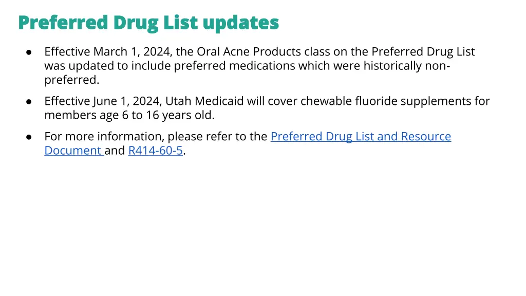 preferred drug list updates preferred drug list