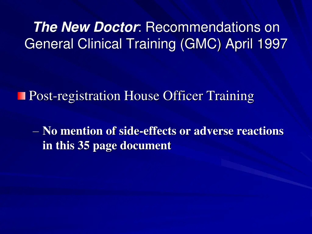 the new doctor recommendations on general