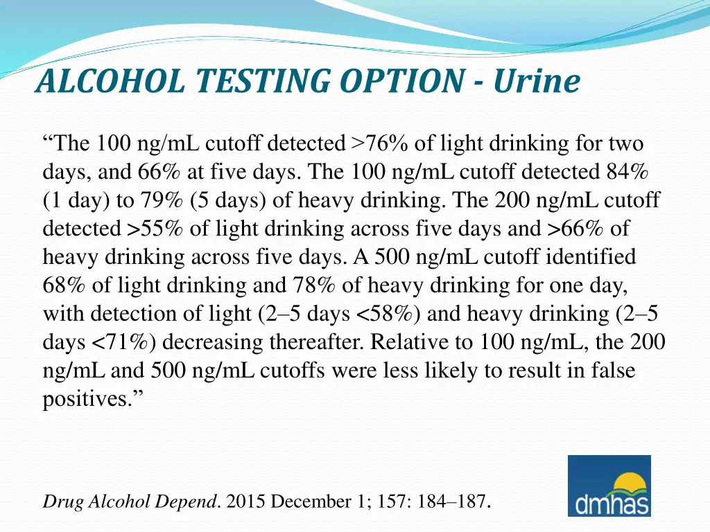 alcohol testing option urine 1