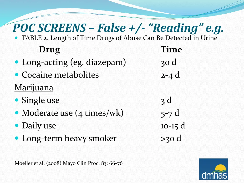 poc screens false reading e g table 2 length 1