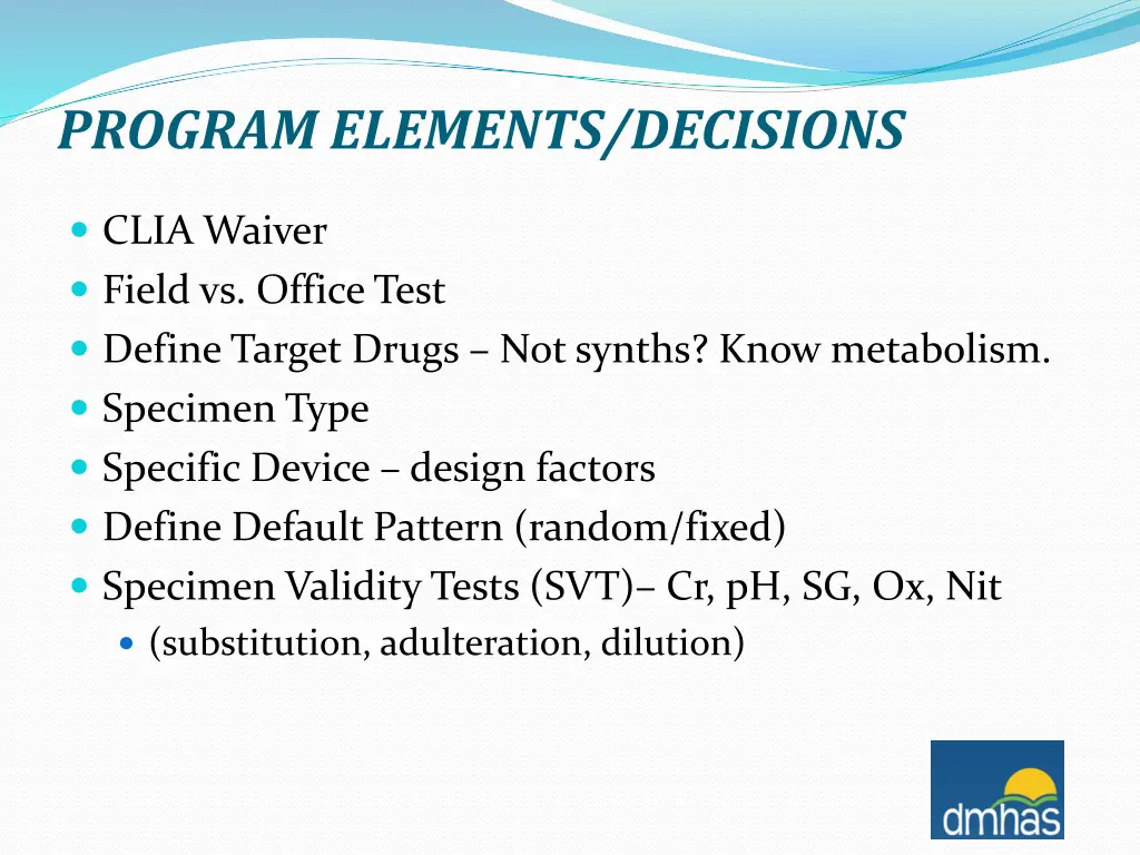 program elements decisions 1
