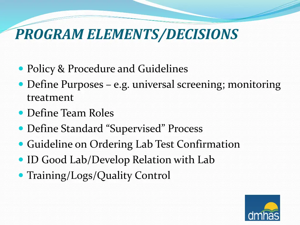 program elements decisions