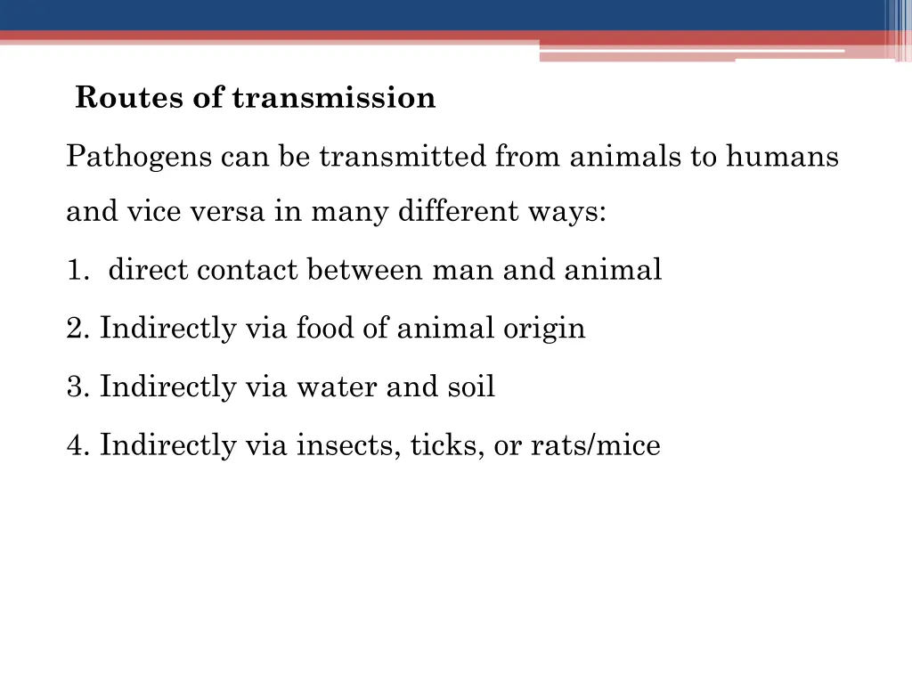 routes of transmission