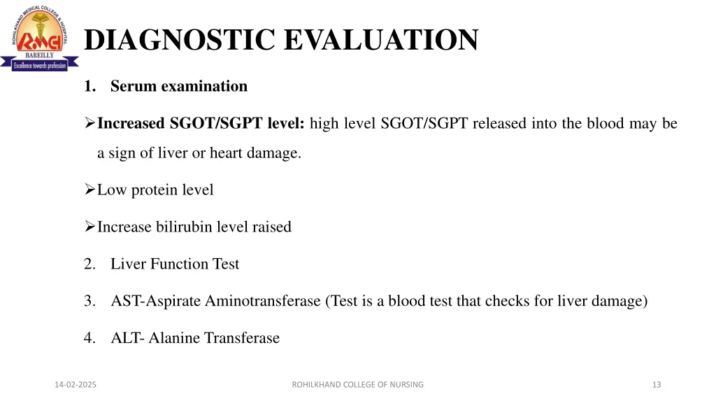 diagnostic evaluation
