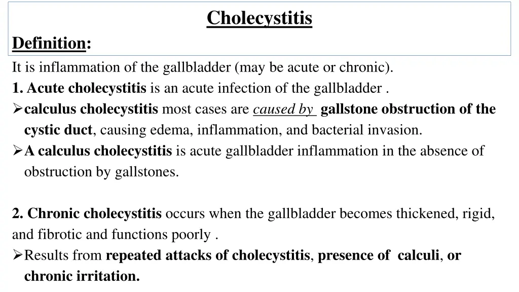 cholecystitis