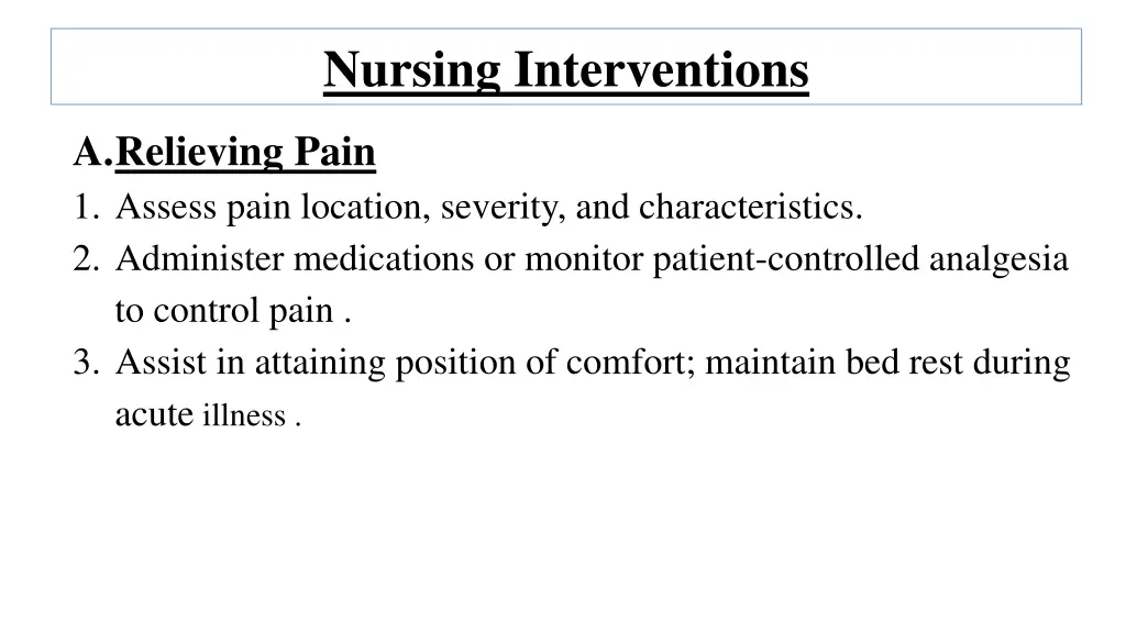 nursing interventions