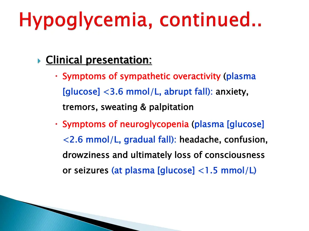 clinical presentation symptoms of sympathetic