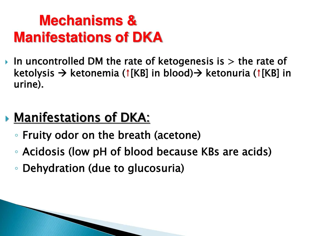 mechanisms manifestations of dka
