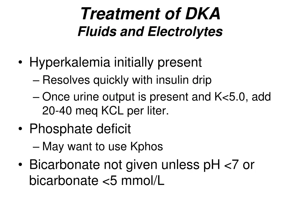 treatment of dka fluids and electrolytes
