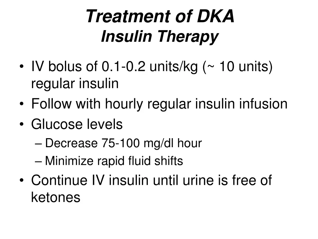 treatment of dka insulin therapy