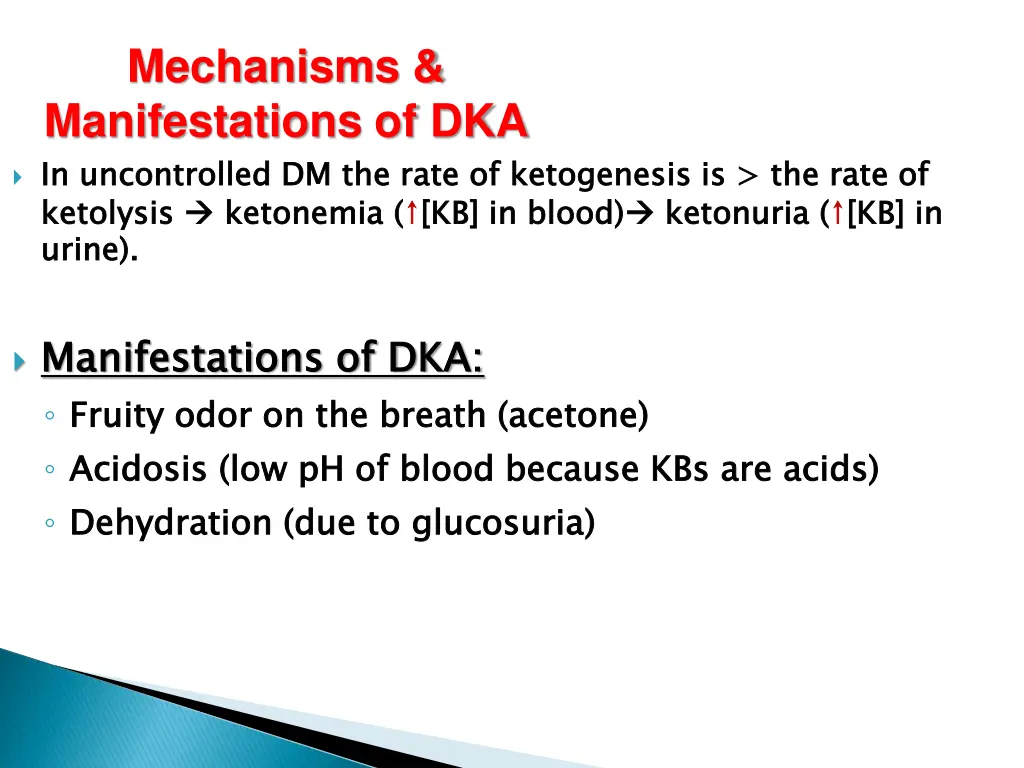 mechanisms manifestations of dka