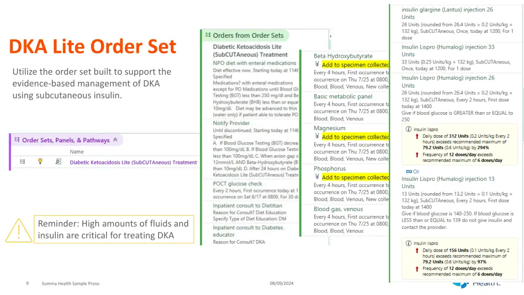 dka lite order set