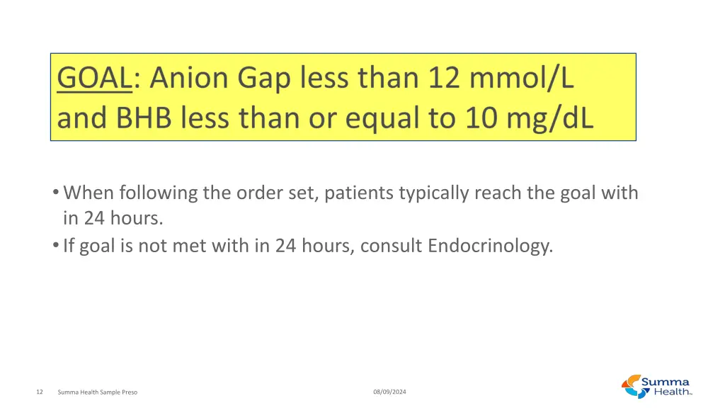 when following the order set patients typically