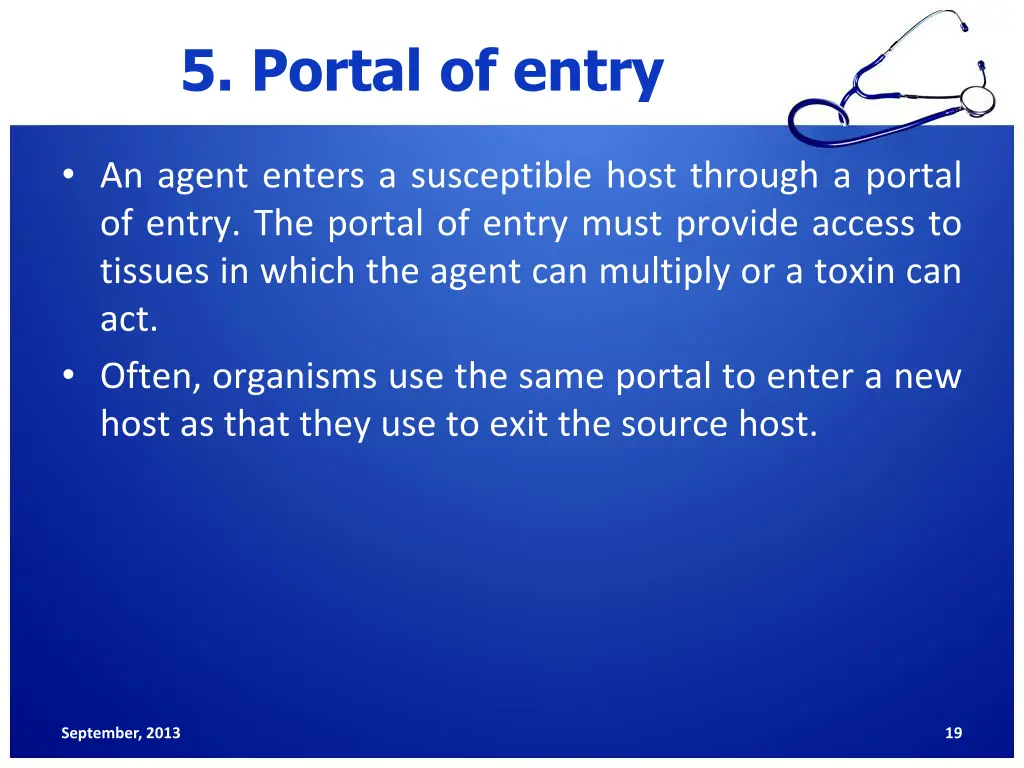 5 portal of entry