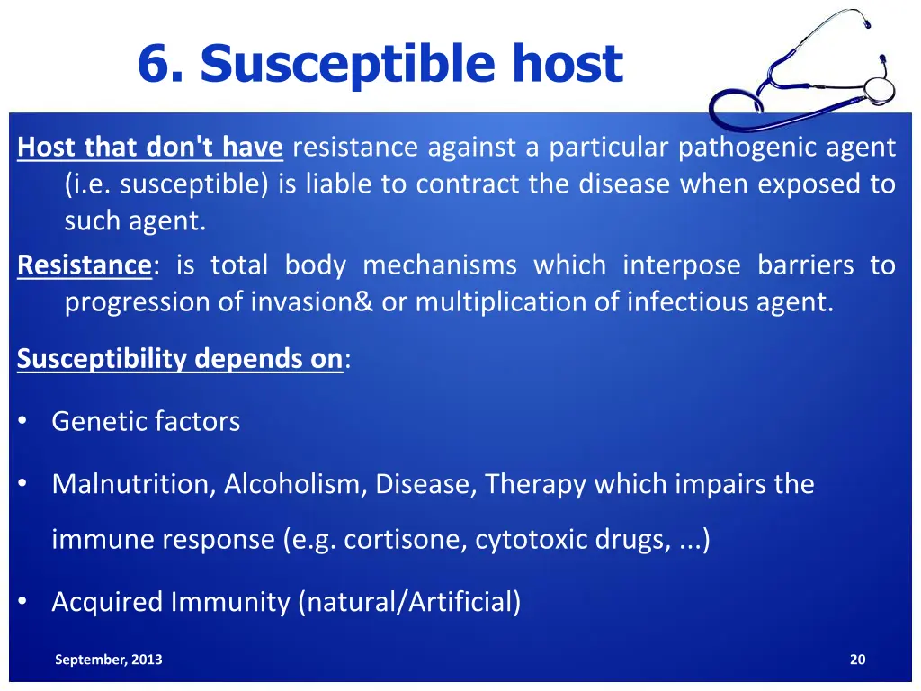 6 susceptible host