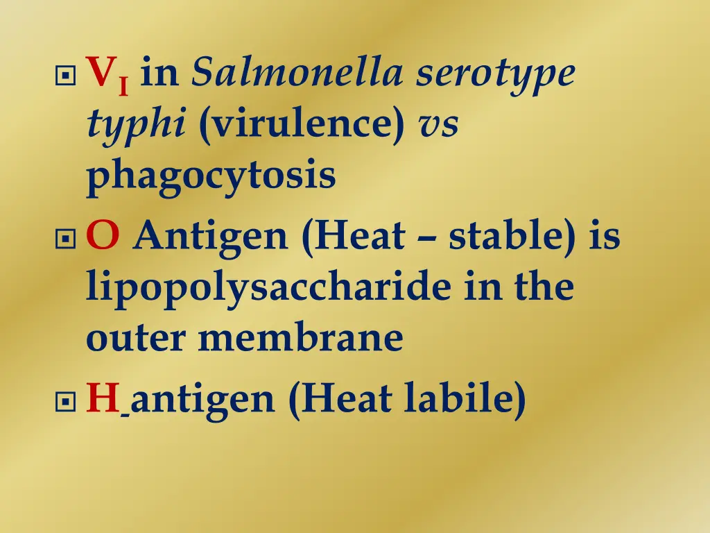 v i in salmonella serotype typhi virulence