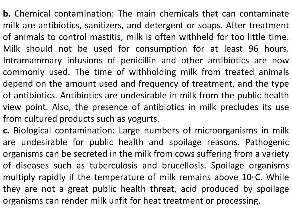 b chemical contamination the main chemicals that