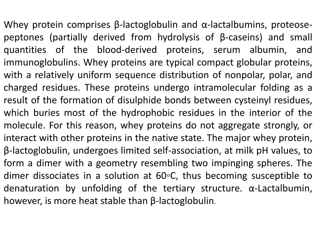 whey protein comprises lactoglobulin