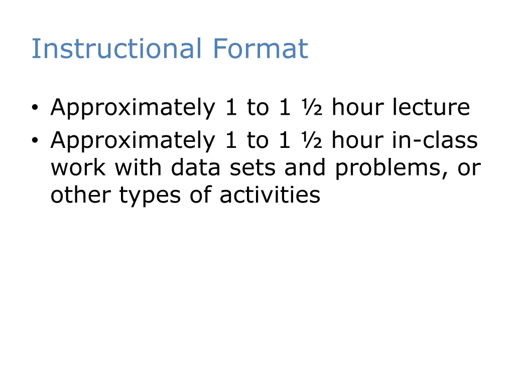 instructional format