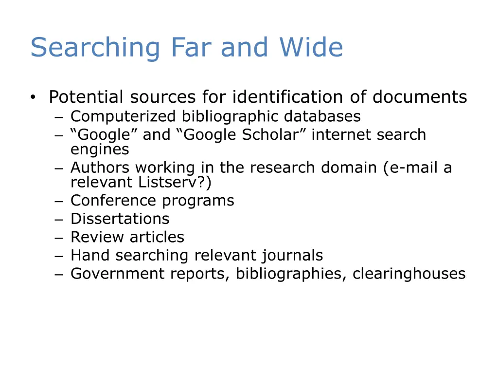 searching far and wide 1